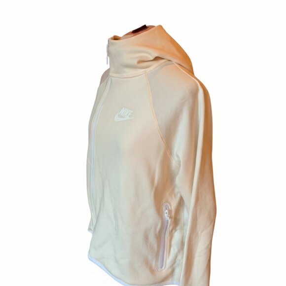 NIKE - Tech Fleece Cape asymmetrical Full-Zip Hoodie Jacket - Creme - Medium - Picture 4 of 13
